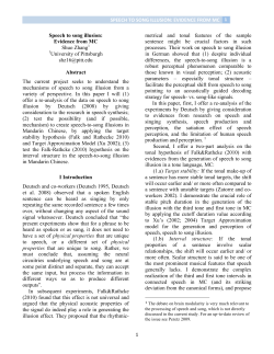 Speech to Song Illusion: Evidence from MC