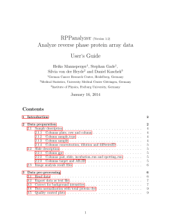 Analyze reverse phase protein array data User`s Guide
