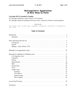 Retrospective Application of New Duty in Torts
