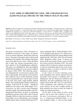 EAST AFRICAN BRYOPHYTES XXIX. THE CERATOLEJEUNEA