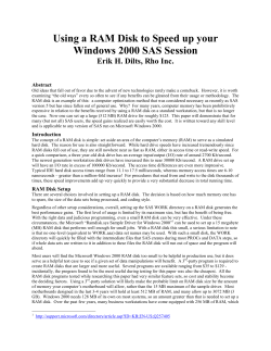 Using a RAM Disk to Speed up your Windows 2000 SAS Session
