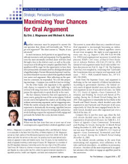 Strategic, Persuasive Requests: Maximizing Your Chances for Oral