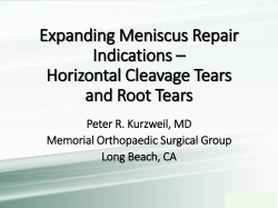 Horizontal Cleavage Tears and Root Tears