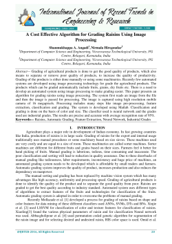 A Cost Effective Algorithm for Grading Raisins Using