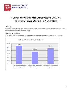 SURVEY OF PARENTS AND EMPLOYEES TO EXAMINE