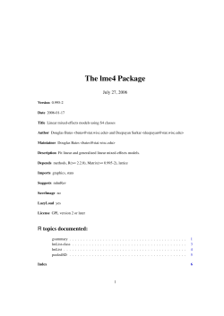The lme4 Package