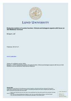 Endocrine markers of ovarian function: Clinical