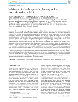 Stojanovic, D. et al. 2014. Validation of a landscape