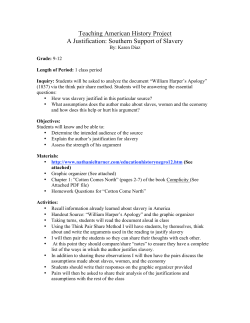 A Justification - Southern Support of Slavery lesson and materials