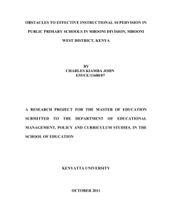 obstacles to effective instructional supervision in public primary