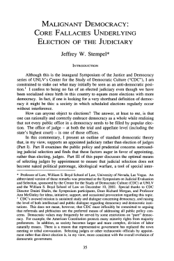 Malignant Democracy: Core Fallacies Underlying Election of the