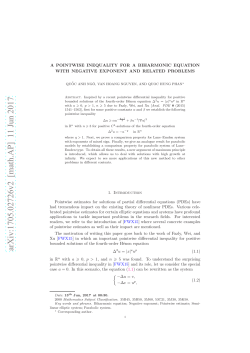 A pointwise inequality for a biharmonic equation with negative