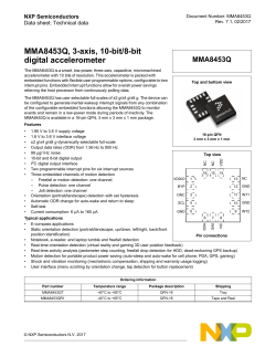 MMA8453Q, 3-axis, 10-bit/8-bit digital accelerometer, Data sheet
