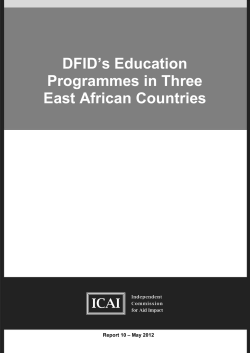 DFID`s Education Programmes in Three East African Countries
