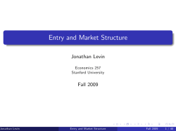 Entry and Market Structure