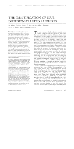 The Identification of Blue Diffusion-Treated Sapphires
