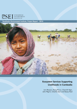 Ecosystem Services Supporting Livelihoods in Cambodia