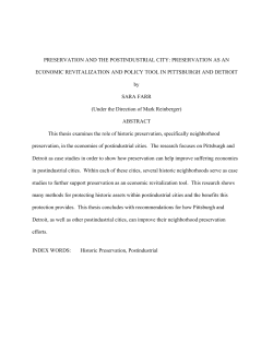 PRESERVATION AND THE POSTINDUSTRIAL CITY