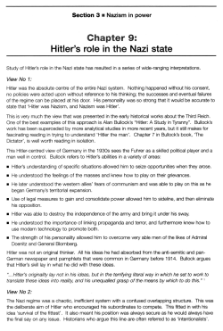 Chapter 9: Hitler`s role in the Nazi state