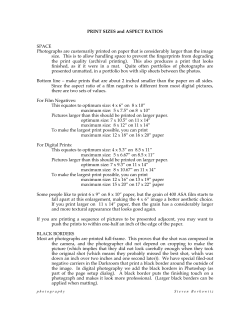 PRINT SIZES and ASPECT RATIOS SPACE Photographs are