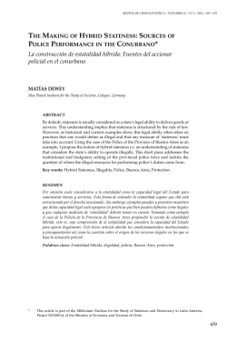 La construcci&oacute;n de estatalidad h&iacute;brida: Fuentes del