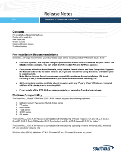 SonicWALL Global VPN Client 4.0 Release Notes