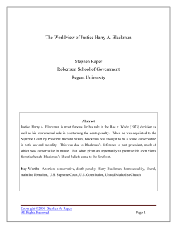 The Worldview of Justice Harry Blackmun