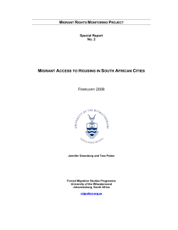 migrant access to housing in south african cities
