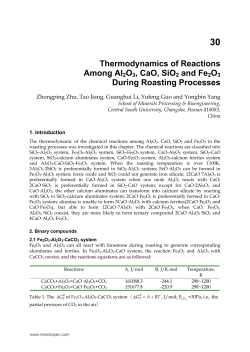 Thermodynamics of Reactions Among Al2O3, CaO