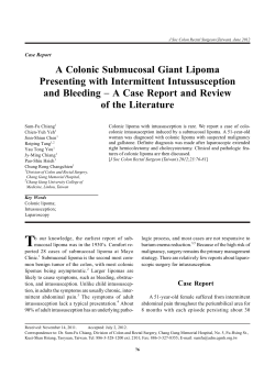 A Colonic Submucosal Giant Lipoma Presenting with Intermittent