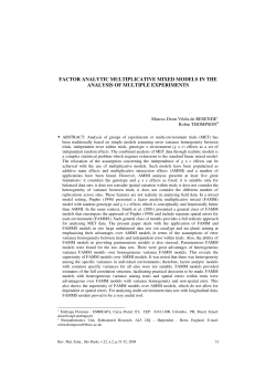 factor analytic multiplicative mixed models in the analysis of multiple