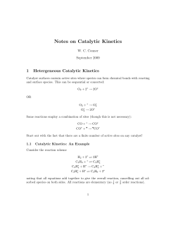 Notes on Catalytic Kinetics