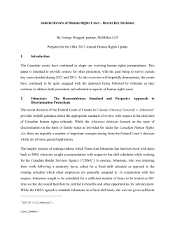 Judicial Review of Human Rights Cases &ndash; Recent