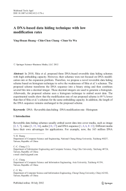A DNA-based data hiding technique with low modification rates