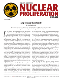 Nuclear Proliferation Update