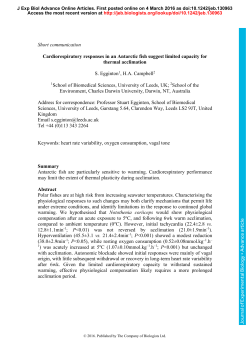 Short communication Cardiorespiratory responses in an Antarctic