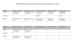 THIRD TERM EXAMINATIONS TIME TABLE (JUNE