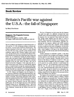 Britain`s Pacific War against the U.S.A.: The Fall of Singapore