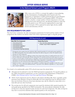 offer versus serve - Wausau School District