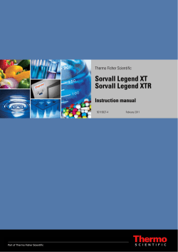 Sorvall Legend XT and Sorvall Legend XTR Centrifuges