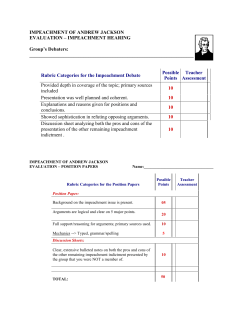 IMPEACHMENT OF ANDREW JACKSON EVALUATION