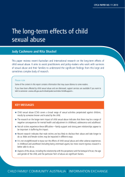 The long-term effects of child sexual abuse