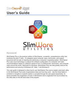 User`s Guide - SlimCleaner