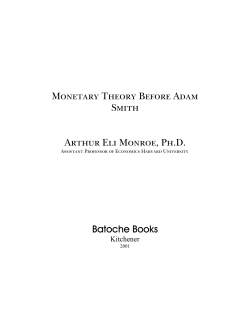Monetary Theory Before Adam Smith
