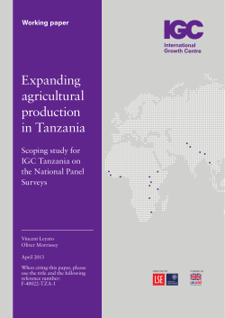 Expanding agricultural production in Tanzania