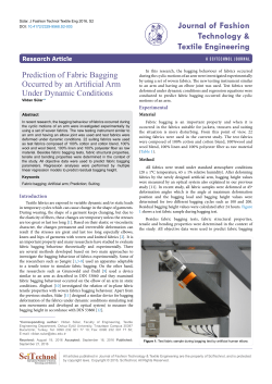Prediction of Fabric Bagging Occurred by an Artificial Arm Under