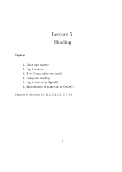 Lecture 5: Shading