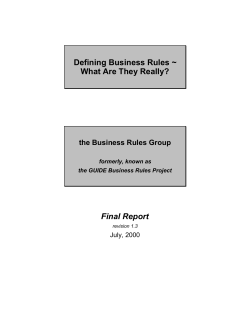 Defining Business Rules ~ What Are They Really? (3rd edition)