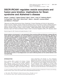 DSCR1/RCAN1 regulates vesicle exocytosis and fusion pore kinetics