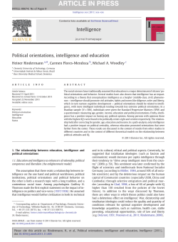 Political orientations, intelligence and education